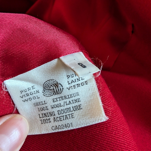 Vintage Red Wool Blazer 80s - Picture 3 of 3
